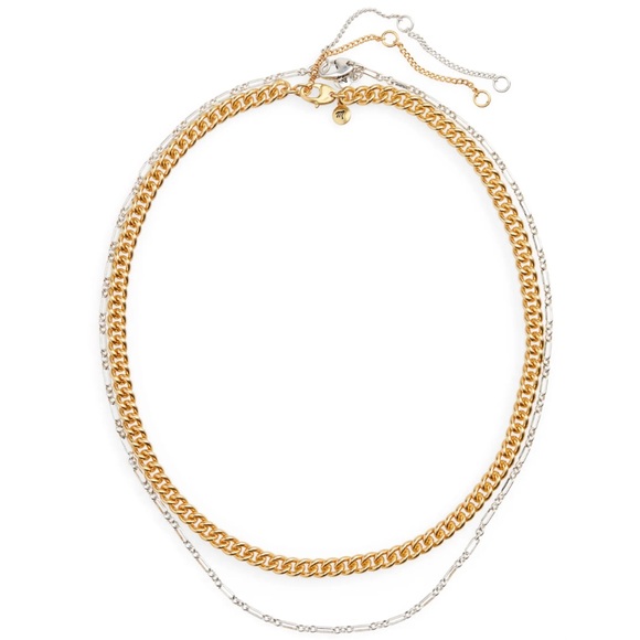 Madewell Mixed Metal Chain Necklace Set 48$ - Picture 3 of 4